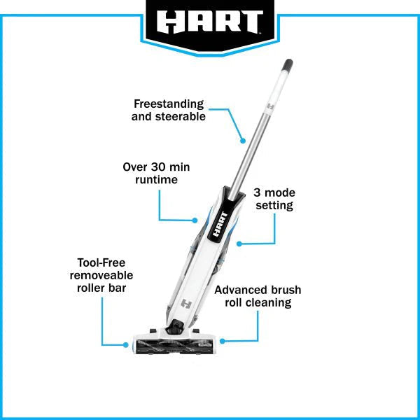 HART Cordless Stick Vacuum, 20-Volt High Capacity, Battery Not Included