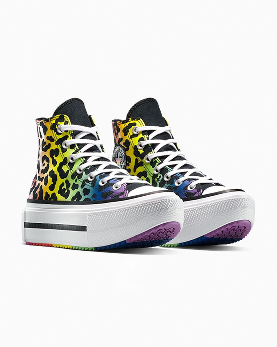 Unisex Printed Canvas Platform High-Top