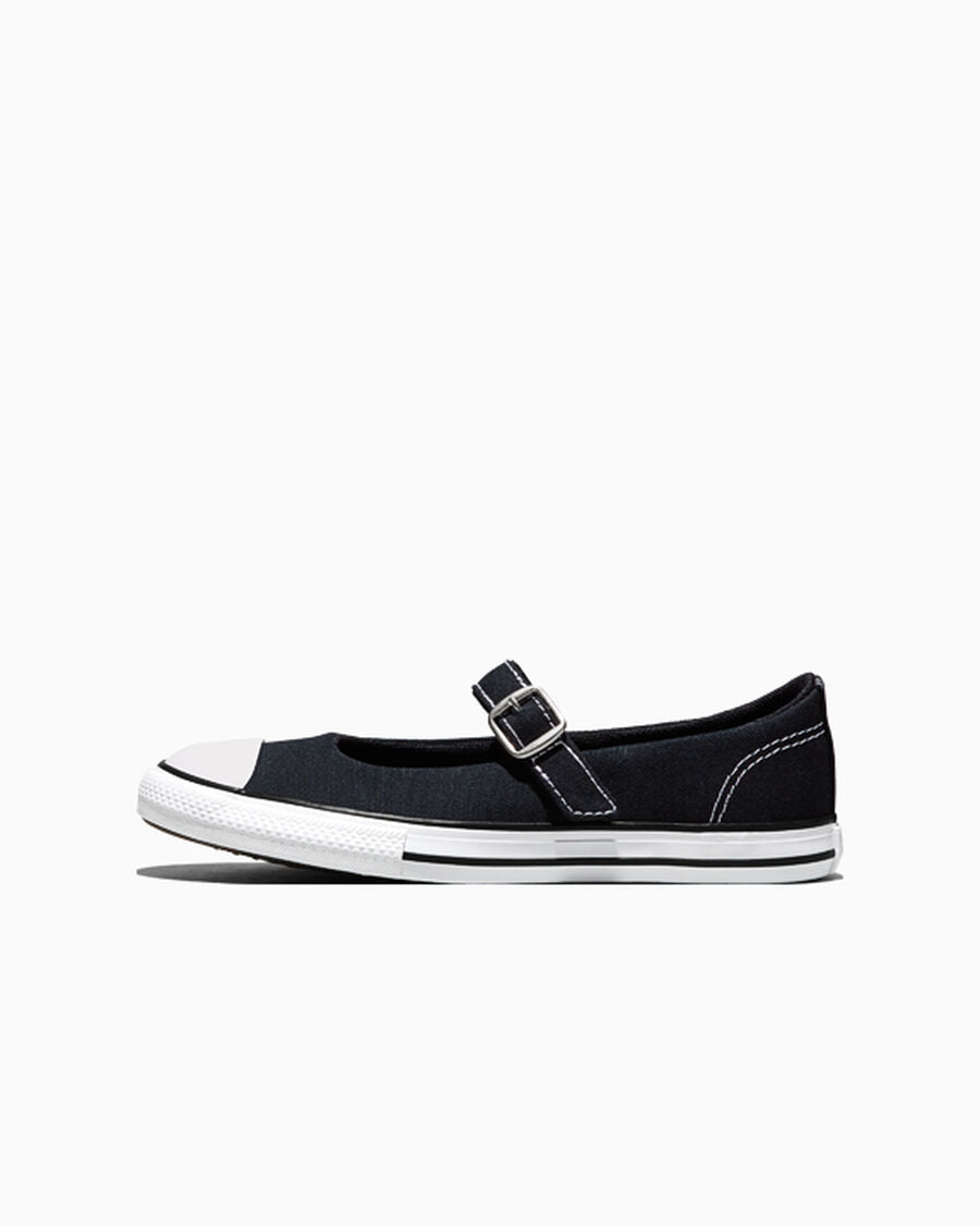 Canvas Mary Jane Sneaker - Black/White/Black