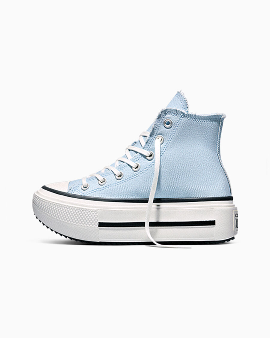 Washed Canvas Platform High Top Sneaker