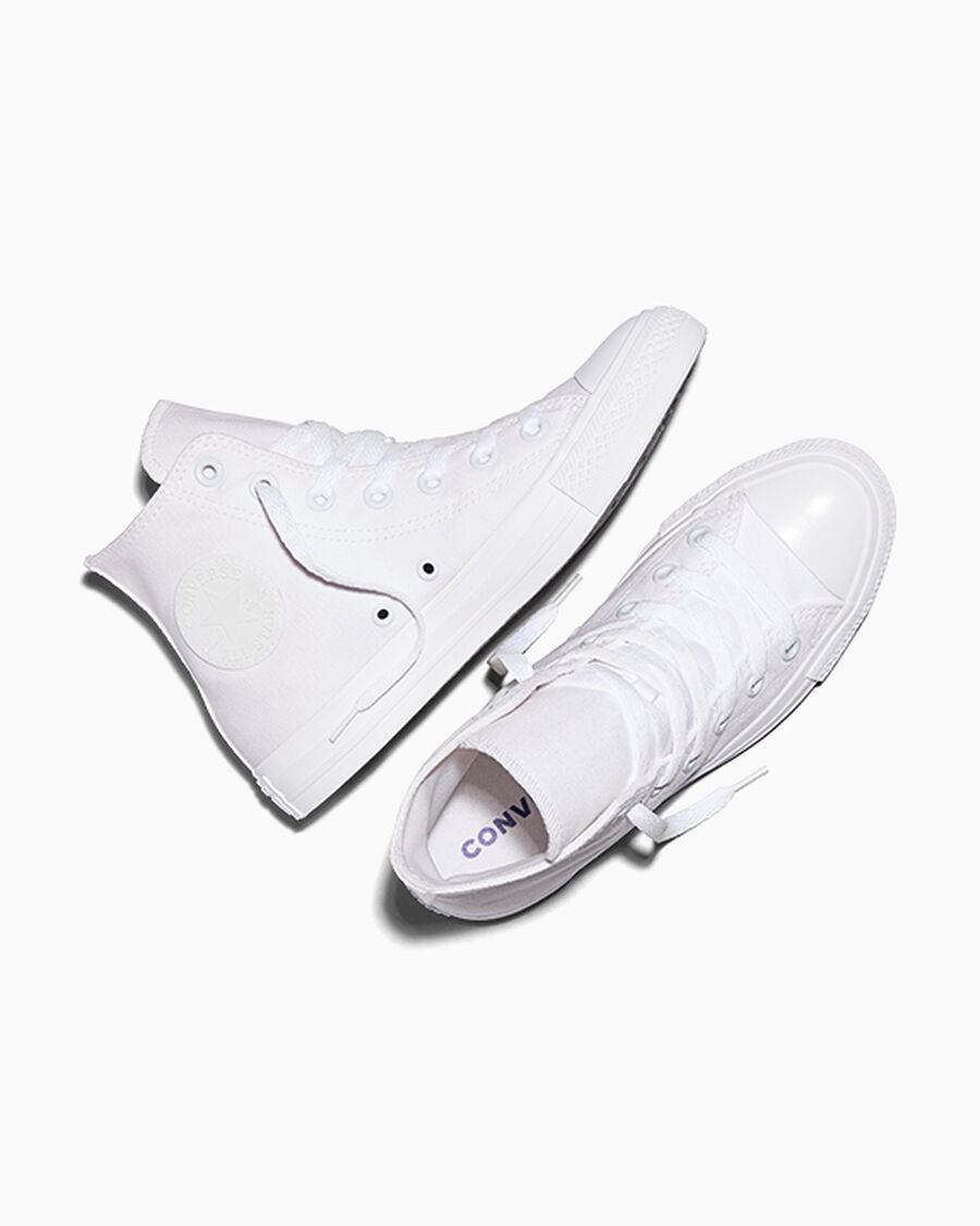 Canvas High-Top Sneaker - Multiple Colors - White Monochrome