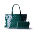 Vegan Leather Laptop Tote With Wristlet - Green