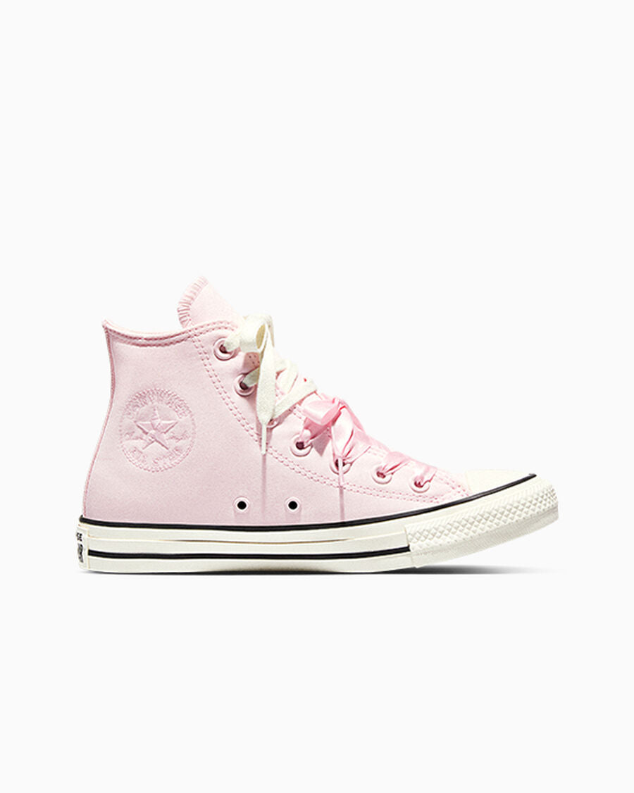 Women's Peached Canvas High Top Sneaker - Decade Pink/Egret/Black