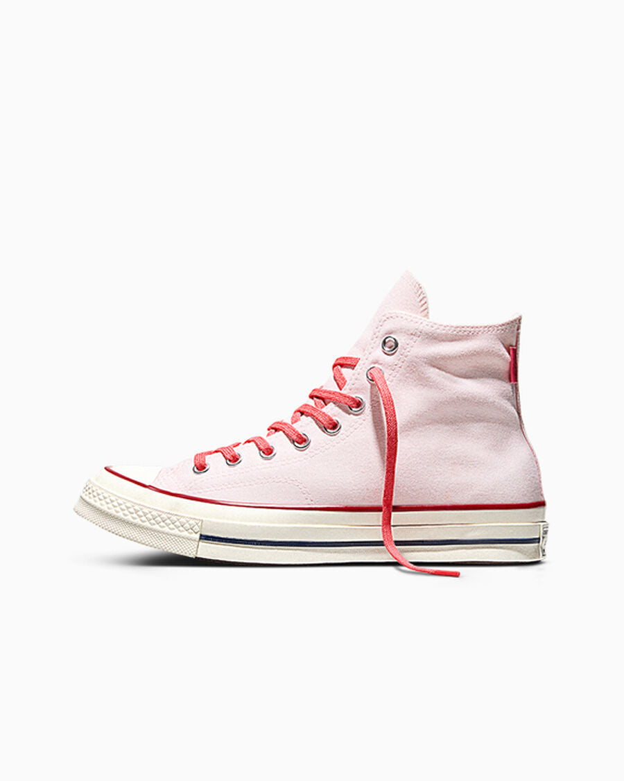 Unisex Colorblock Canvas High-Top Sneaker - Decade Pink/Cherry Balm/Egret