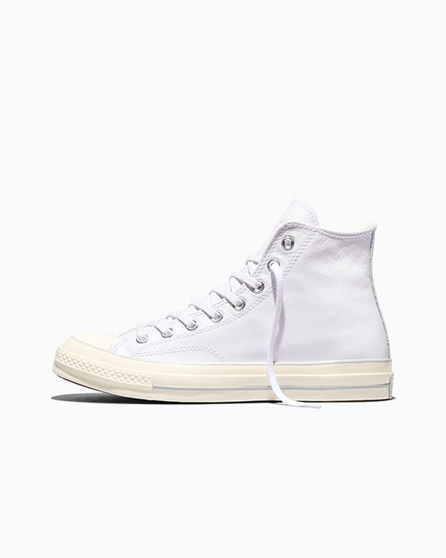 Leather High-Top Sneaker - Black - White/Fossilized/Egret