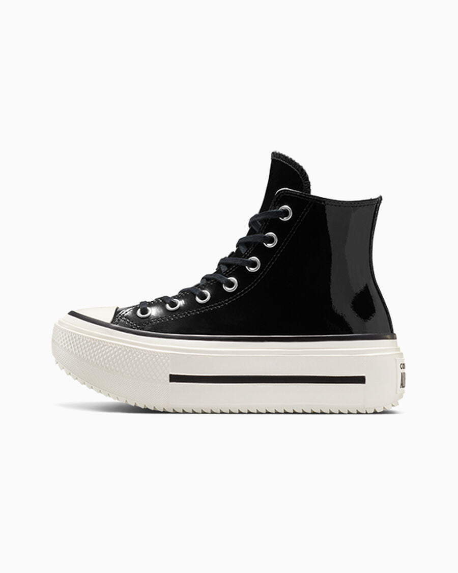 Unisex Patent Leather Platform High-Top