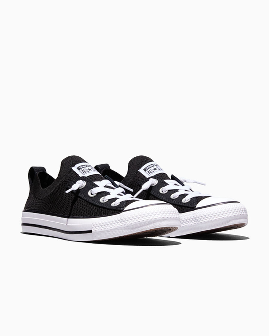 Women's Knit Slip-On Low-Top Sneaker - Black/White/Black