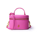 Mini Textured Vegan Leather Vanity Bag - Hot Pink