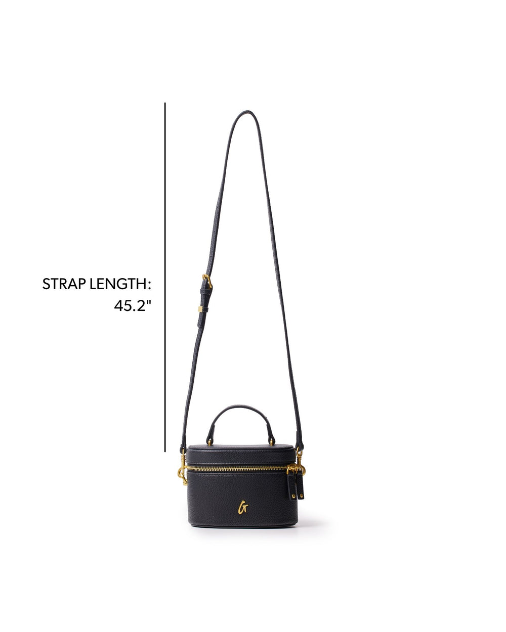 Mini Textured Vegan Leather Vanity Bag - Black
