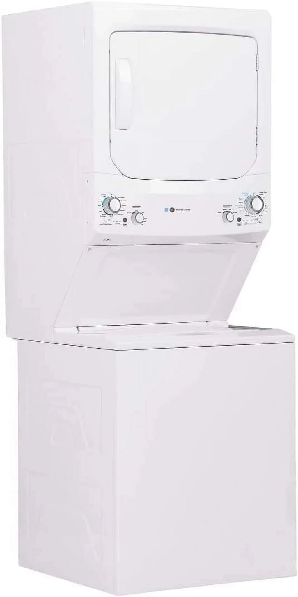GE Unitized Spacemaker 3.9 Cu. Ft. Washer With Stainless Steel Basket And 5.9 Cu. Ft. Electric Dryer - GUD27EESNWW