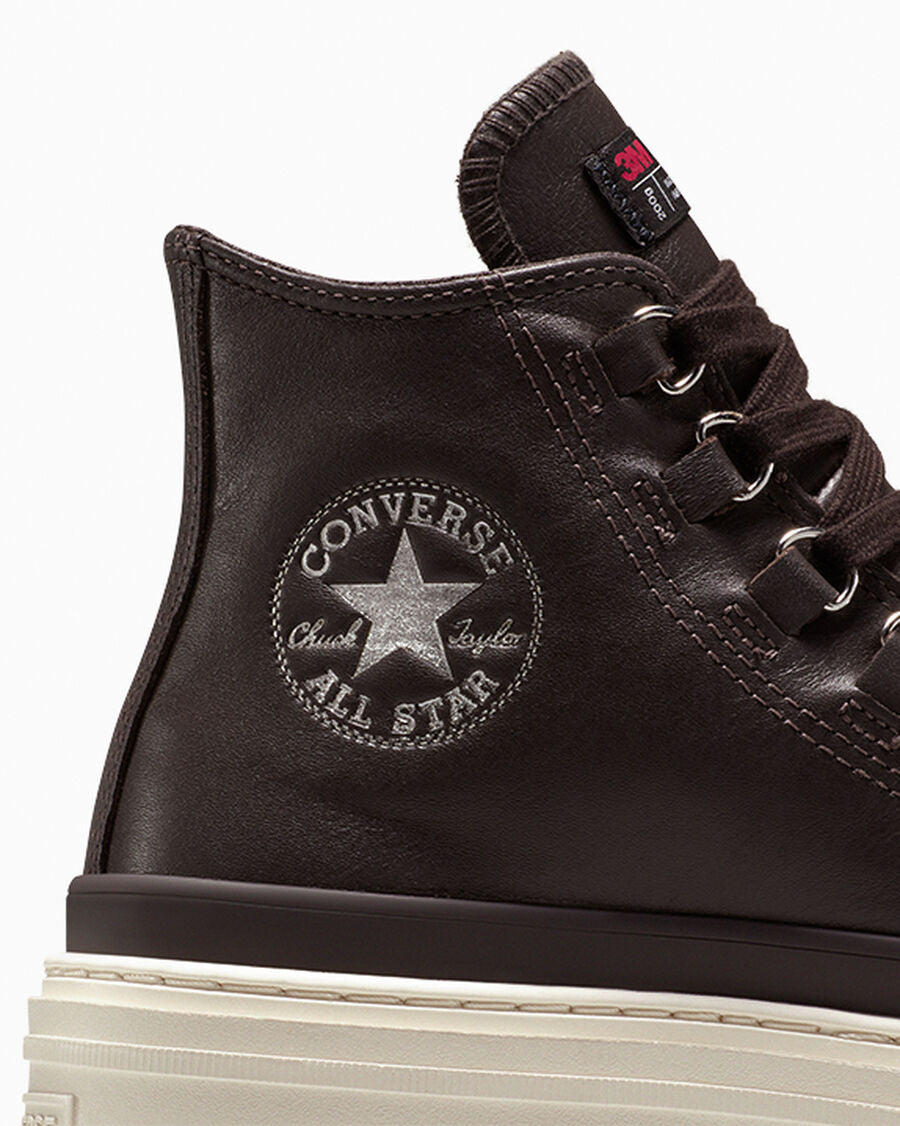 Women's Water-Resistant Leather Lug Sole Boot - Mudguard/Mudguard/Egret