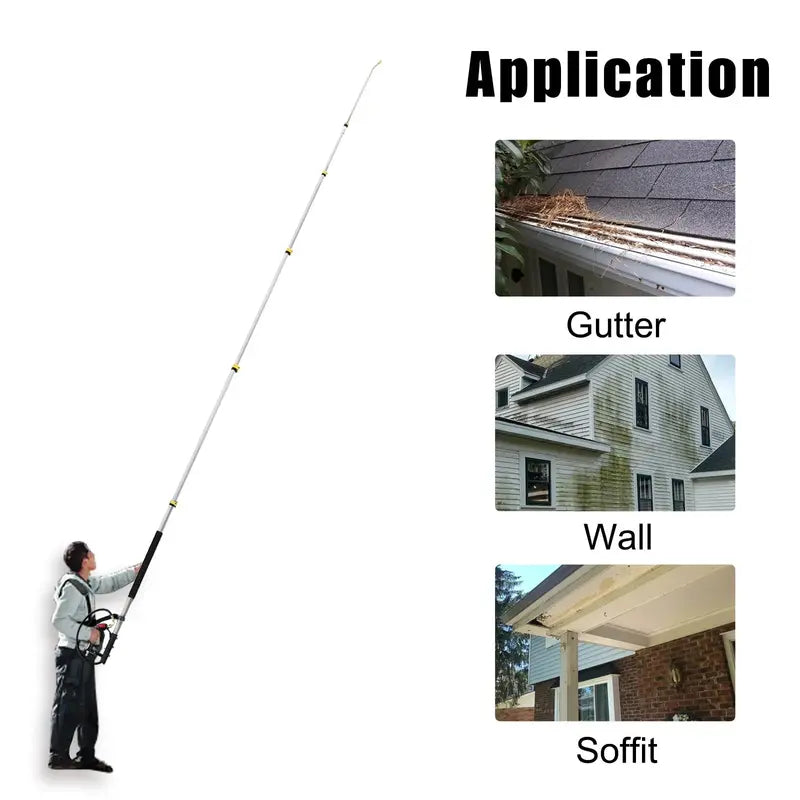 JANZ Telescoping Pressure Washer Wand, 24FT Aluminum With 7 Nozzles And Brush - TW-004