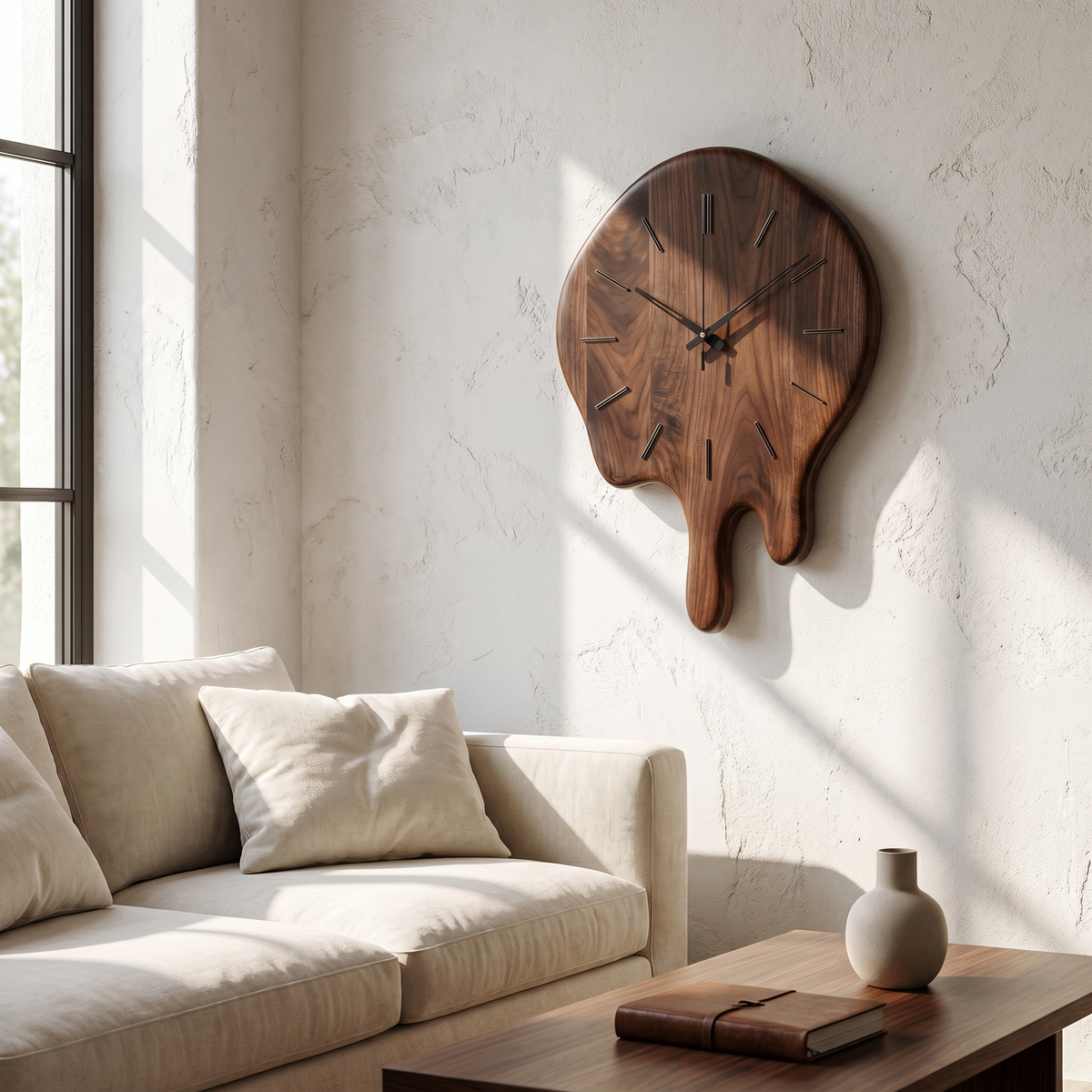 Handcrafted Wood Wall Clock with Live Edge Tree Slice Design for Living Room - view 7