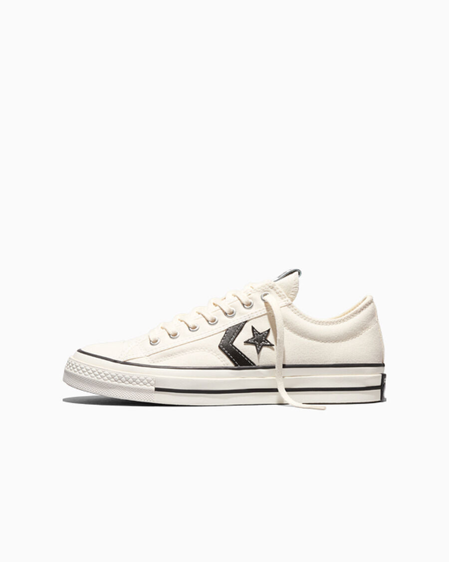 Canvas Skate Low Top Sneaker - Vintage White/Black/Vintage White