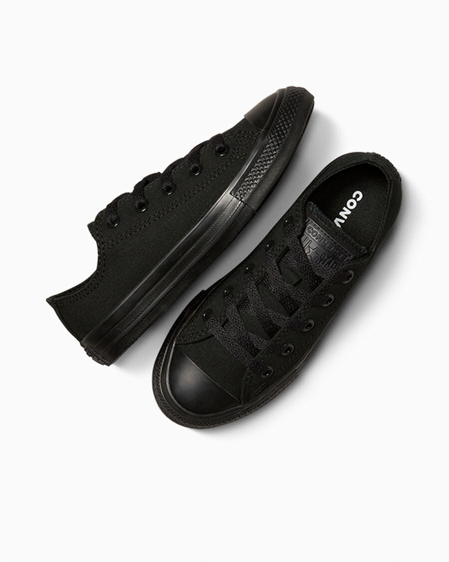 Kids Canvas Low-Top Sneaker - Multiple Colors - Black Monochrome