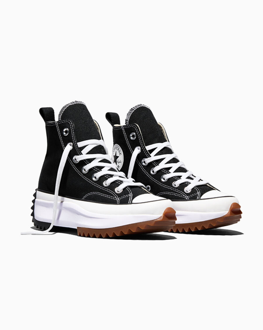 Canvas Platform High-Top Sneaker - Black/White/Gum