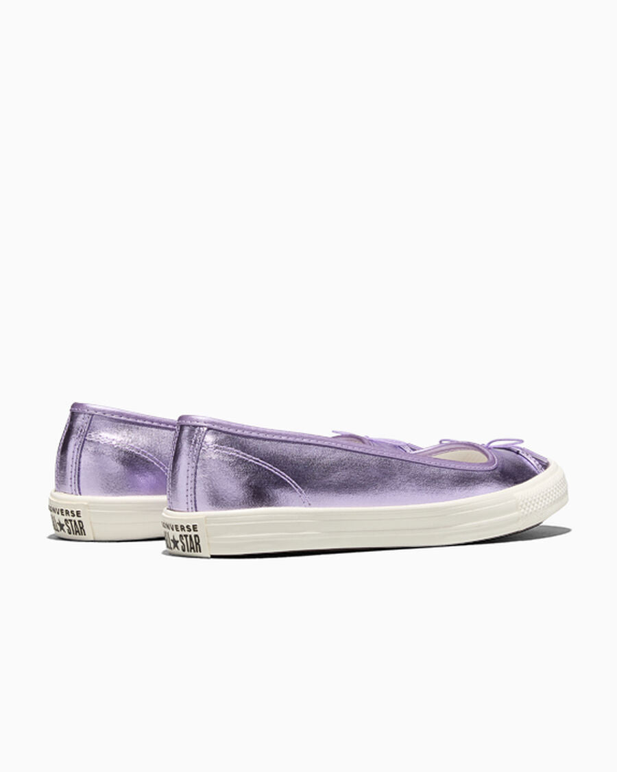 Metallic Canvas Ballet Flat - Women's - Lilac Metallic/Egret