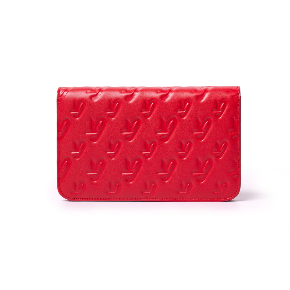 Leather Wallet Crossbody - Red