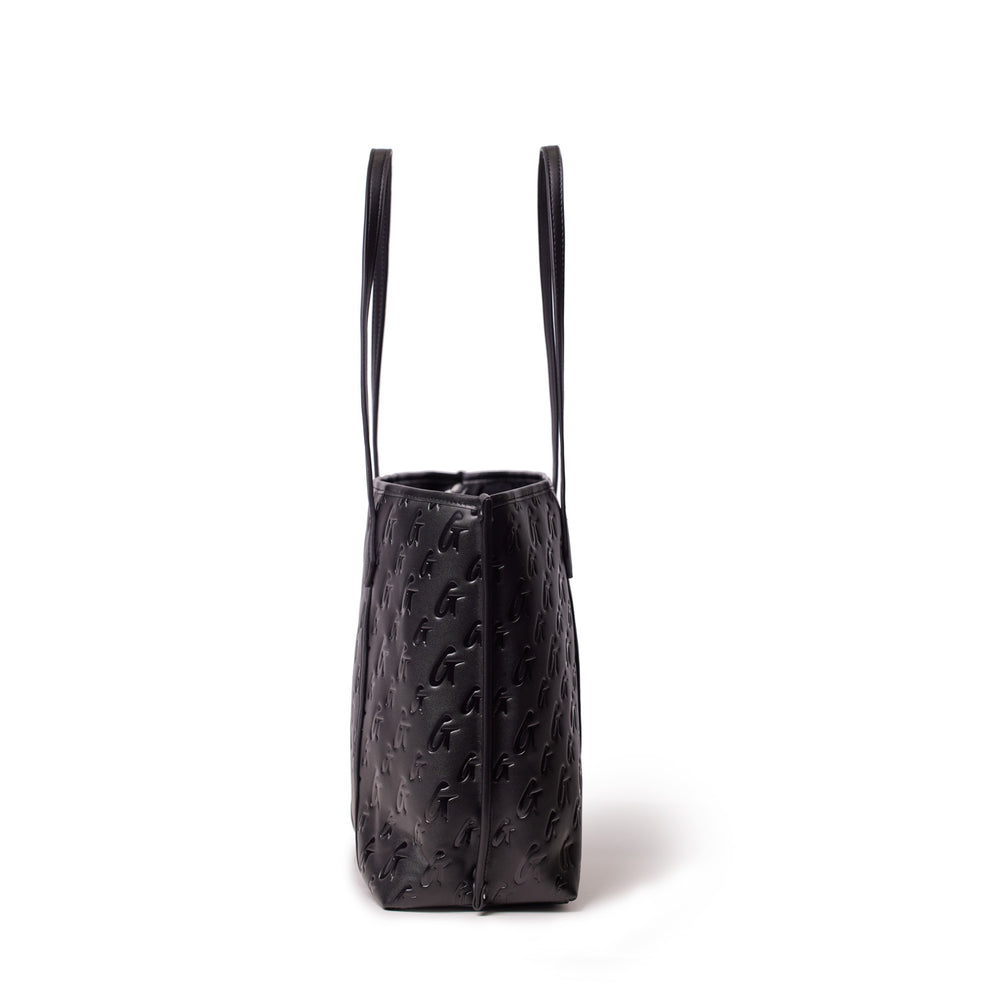 Vegan Leather Laptop Tote - Black