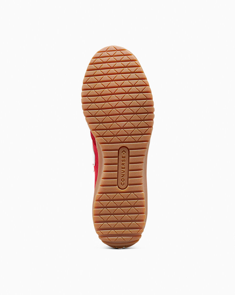 Unisex Nylon And Suede Low-Top Trainer - Red/White/Honey