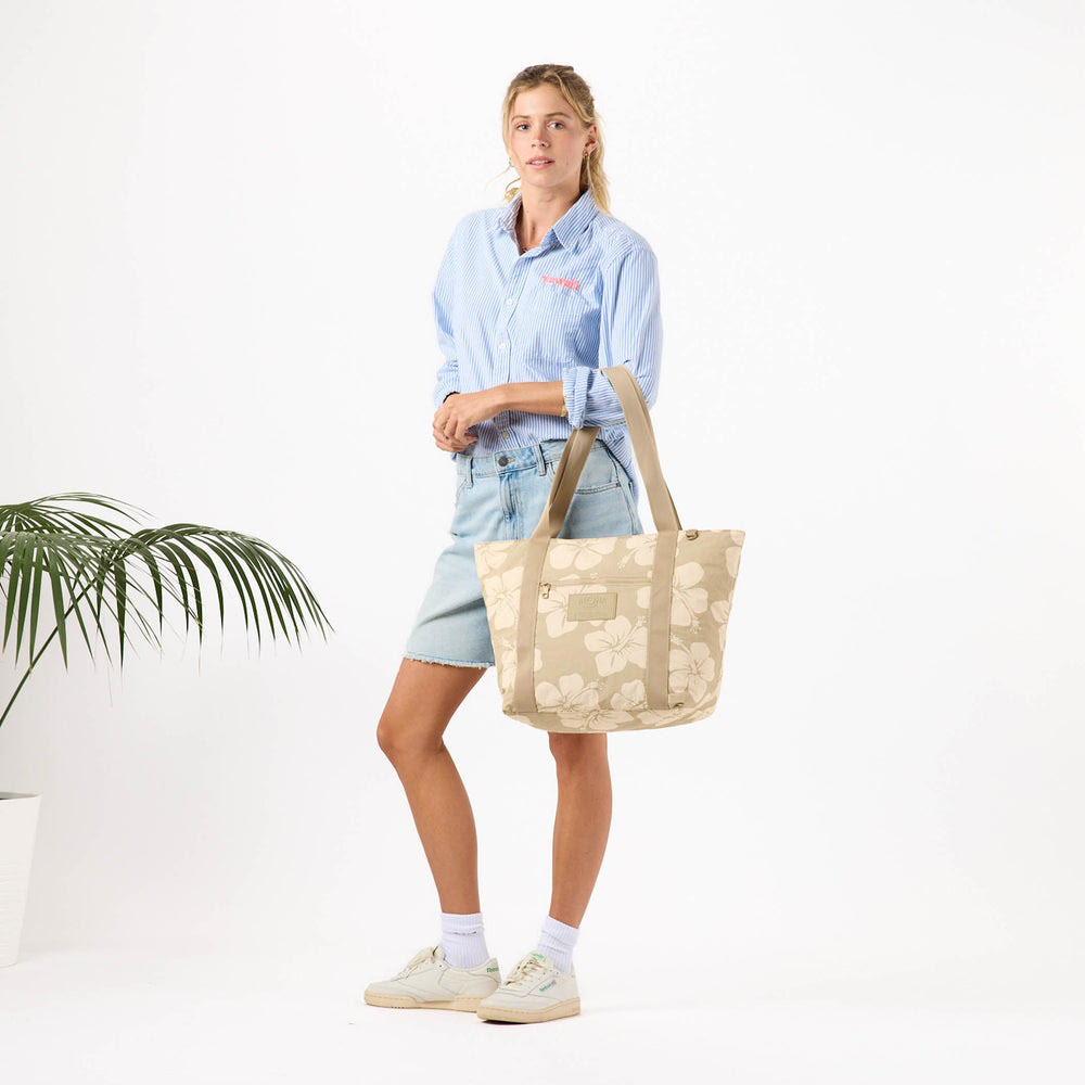 Ripstop Nylon Zipper Tote - Floral