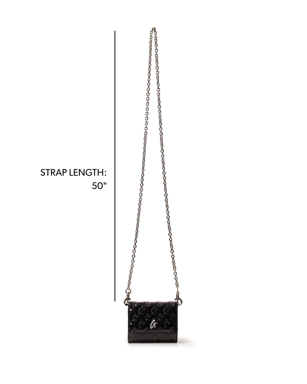 Compact Mirrored Wallet Crossbody - Black