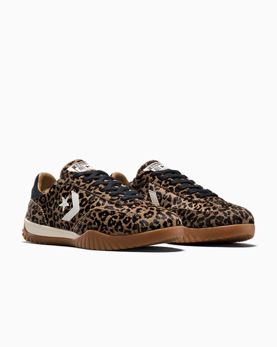 Leopard Print Pony Hair Low Top Sneaker