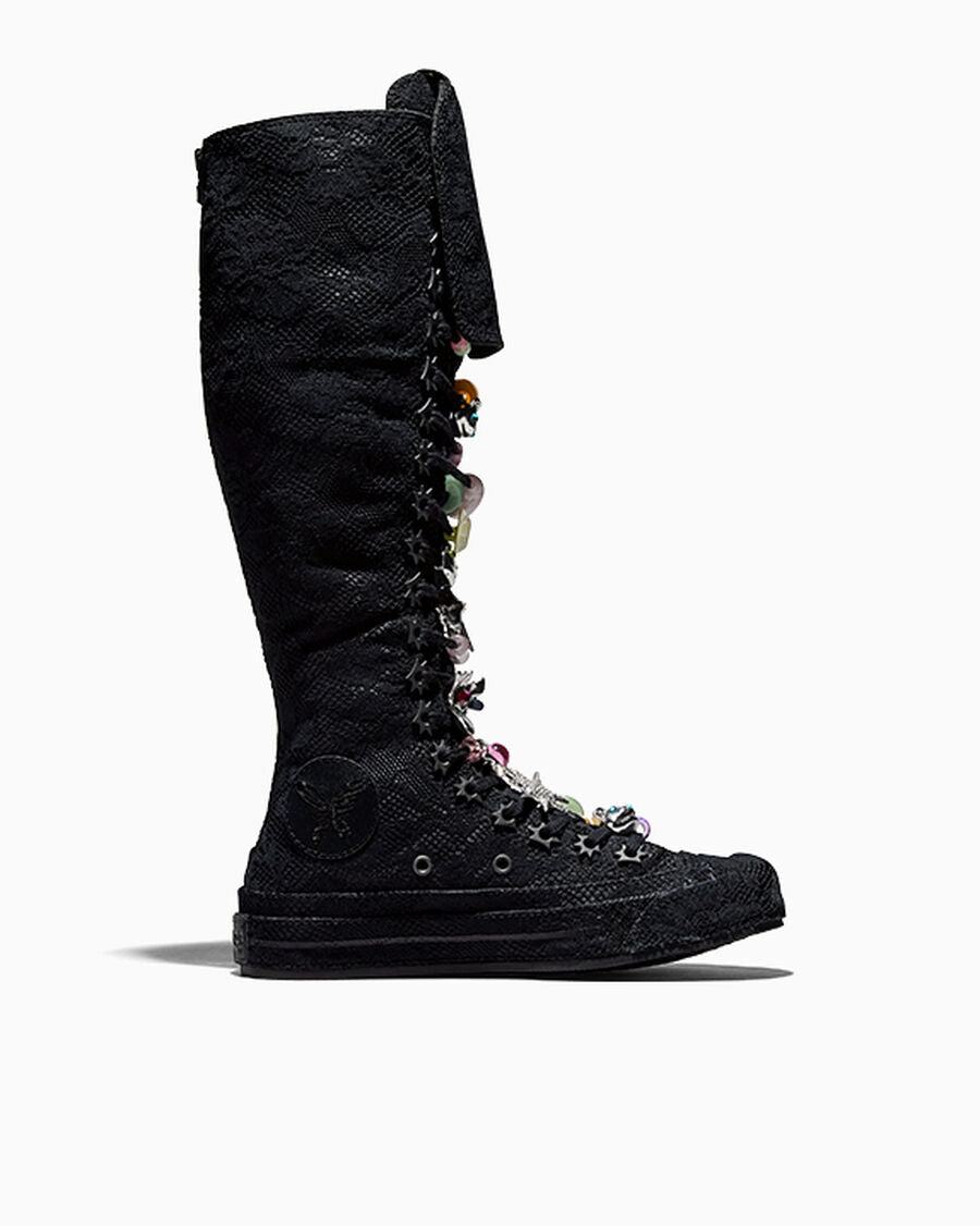 Floral Lace Knee High Sneaker