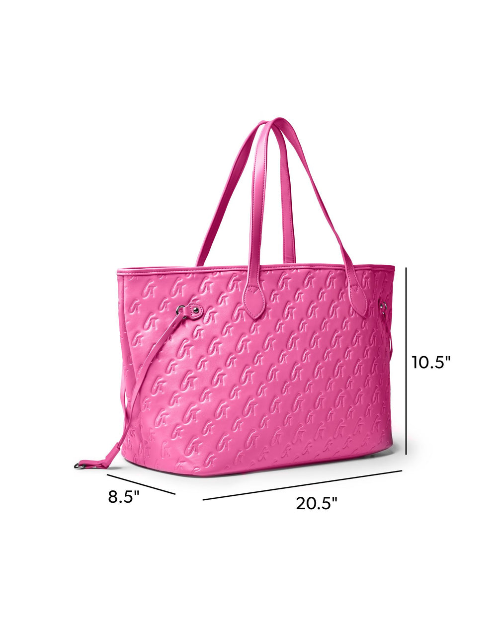 Vegan Leather Laptop Tote With Wristlet - Hot Pink