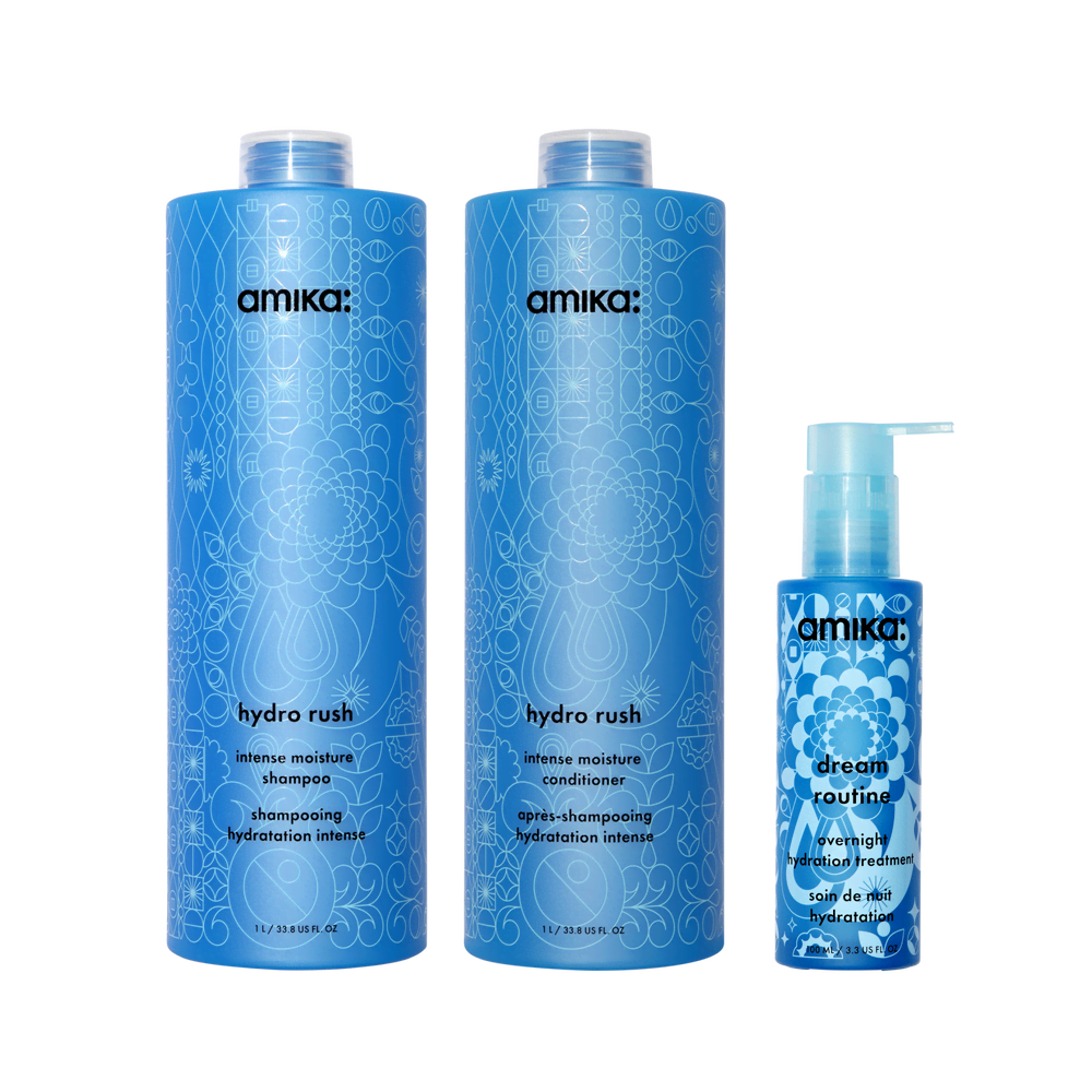 Large-Size Hydrating Shampoo, Conditioner And Treatment Set