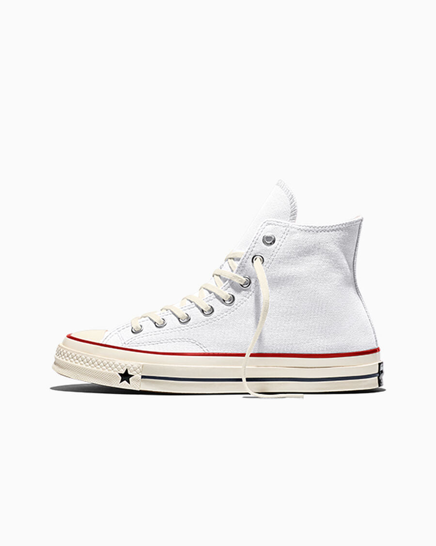 Unisex Heavyweight Canvas High-Top Sneaker - White/Garnet/Egret