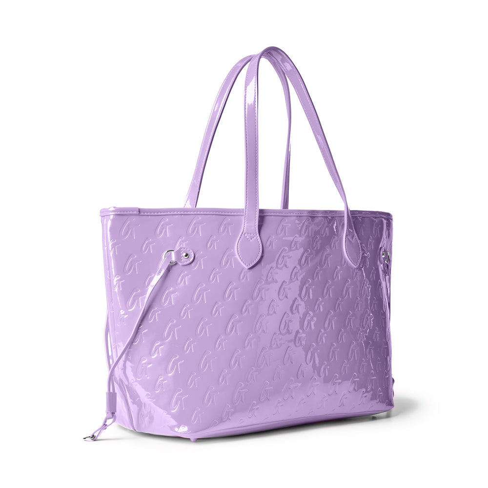 Vegan Leather Laptop Tote With Wristlet - Lavender
