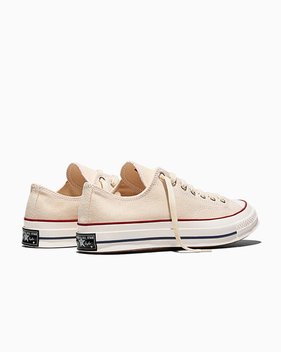 Heavyweight Canvas Low Top Sneaker - Black - Parchment Brown/Garnet/Egret