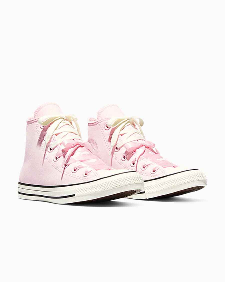 Women's Peached Canvas High Top Sneaker - Decade Pink/Egret/Black