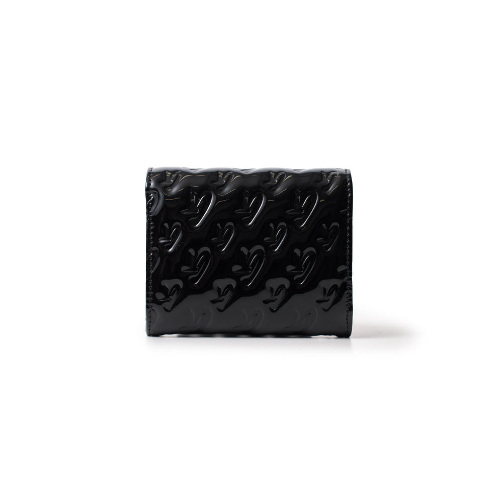 Compact Mirrored Wallet Crossbody - Black