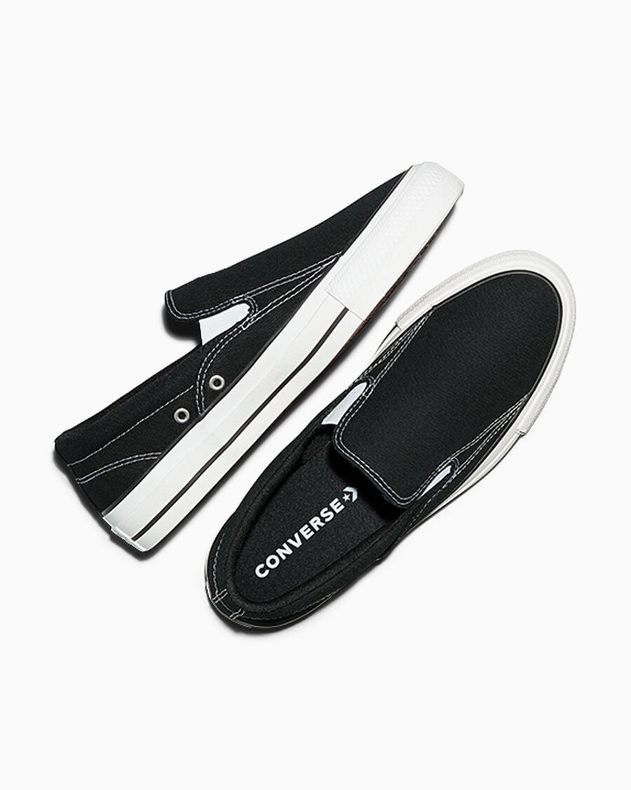 Canvas Slip-On Low-Top Sneaker - Black - Black/White/Black