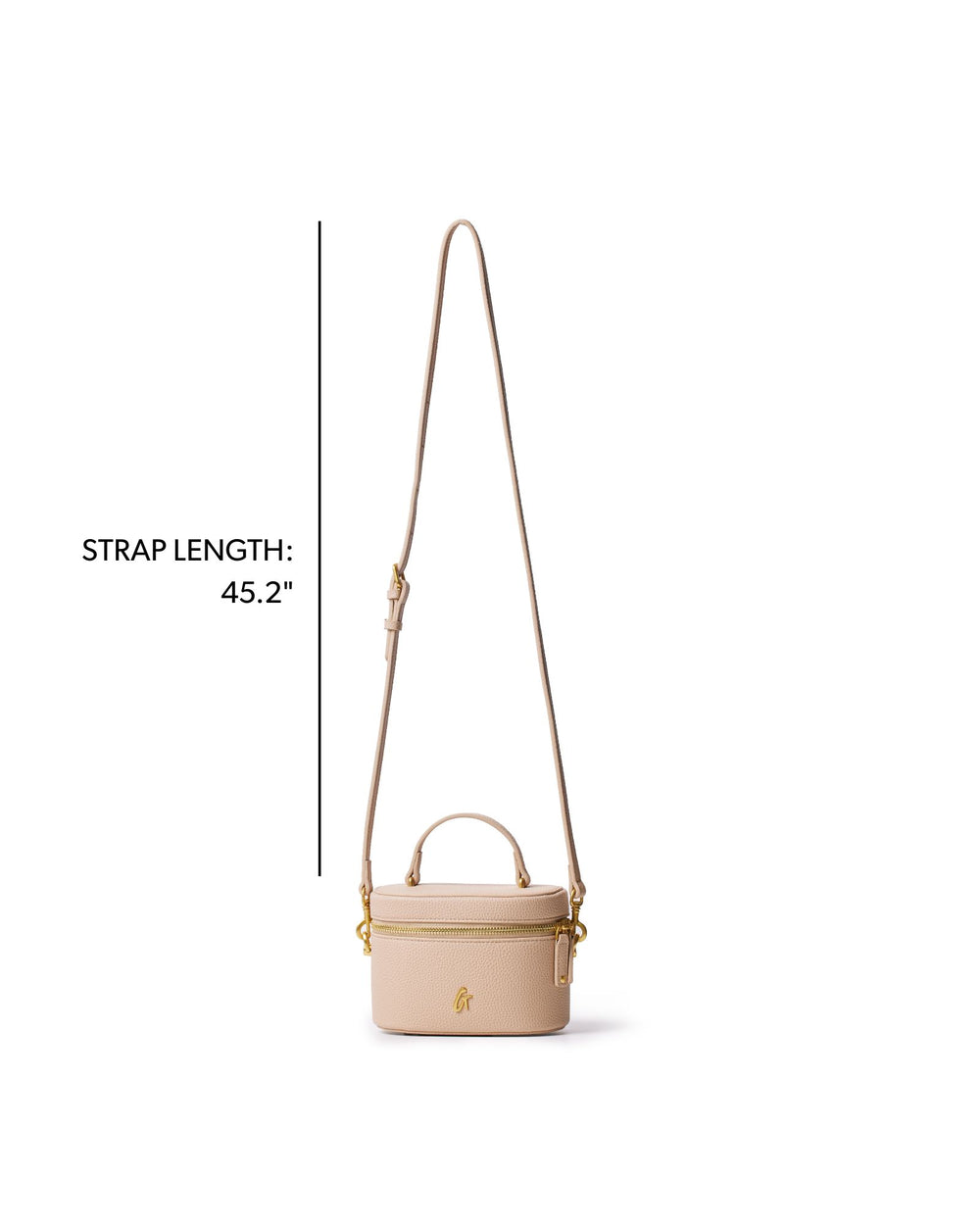 Mini Textured Vegan Leather Vanity Bag - Nude