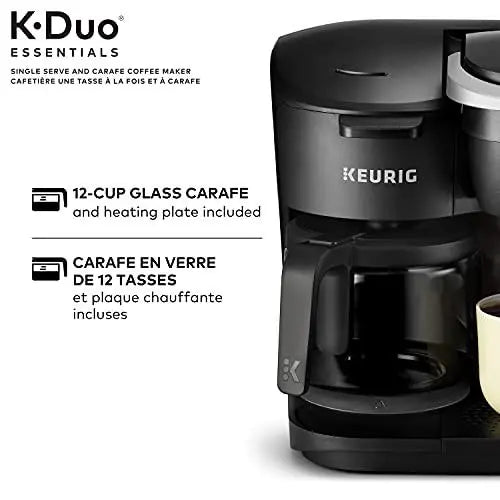 Keurig K-Duo Essentials Coffee Maker, Single Serve And 12-Cup Carafe, Black - 5000204976