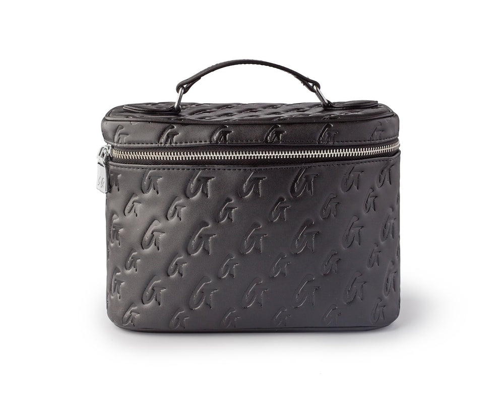 Large Vegan Leather Toiletry Bag - Black
