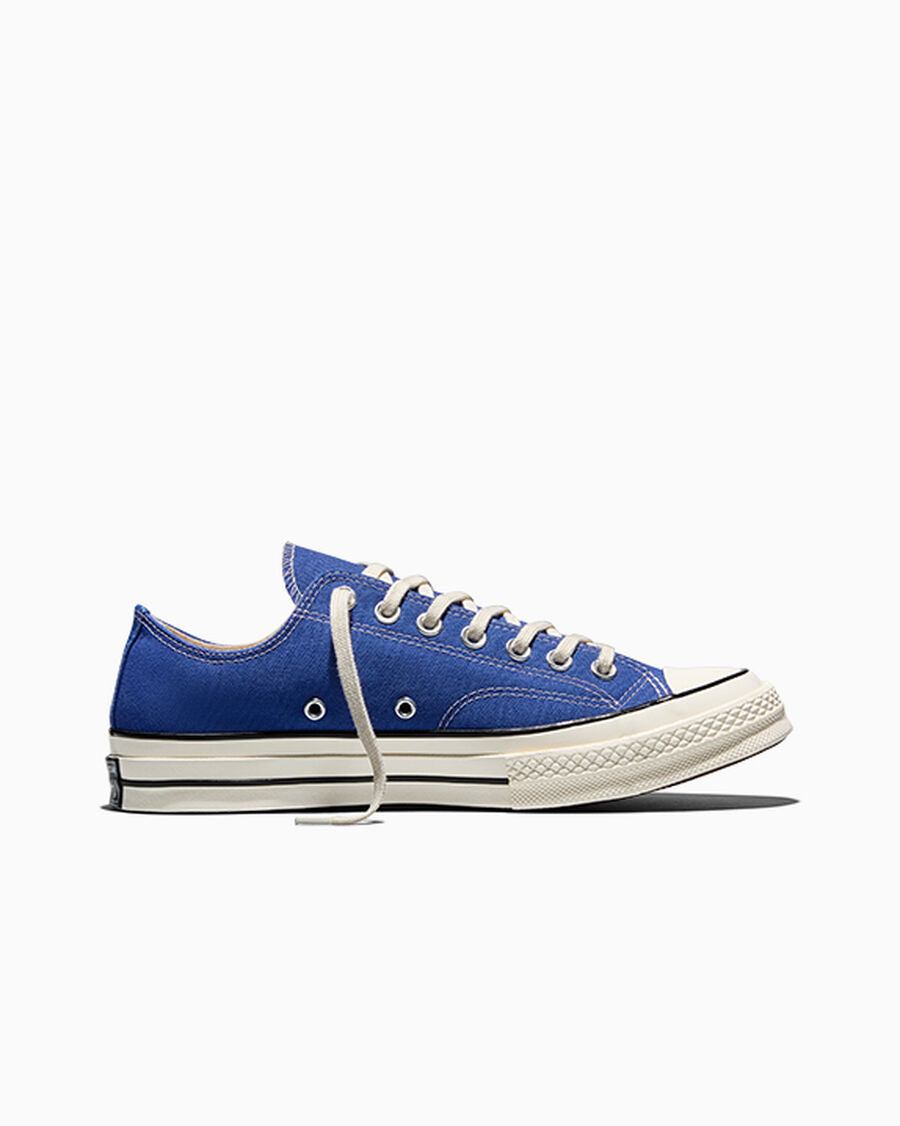 Heavyweight Canvas Low Top Sneaker - Black - Armor Blue/Egret/Black