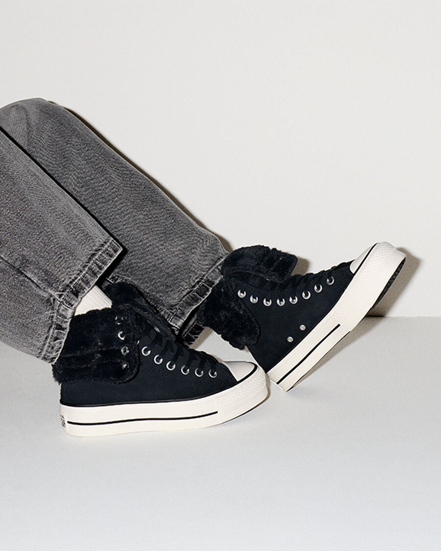 Women's Platform Suede Fold-Over High-Top