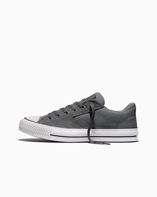 Canvas And Suede Padded Low Top Sneaker - Darker Grey/Black/White