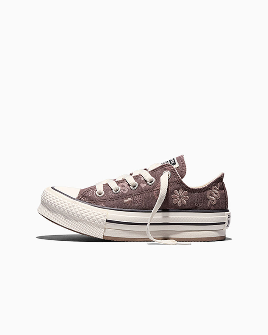 Kids Paisley Canvas Platform Low Top Sneaker