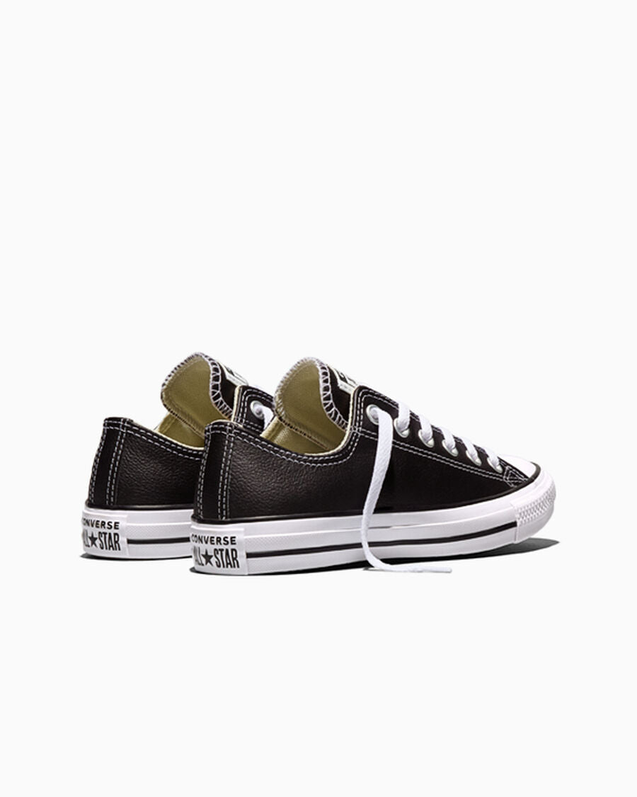 Leather Low Top Sneaker - Black - Black