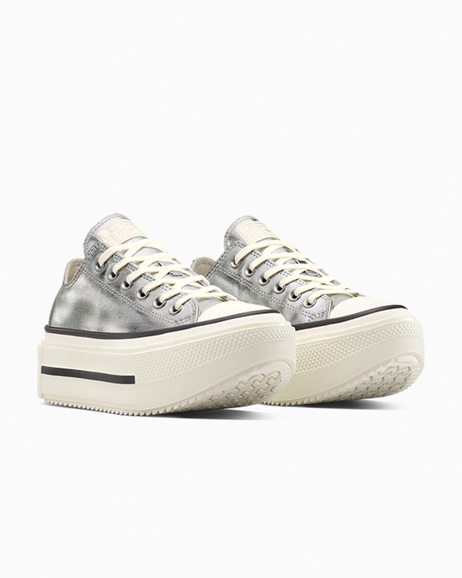 Metallic Canvas Platform Low Top Sneaker