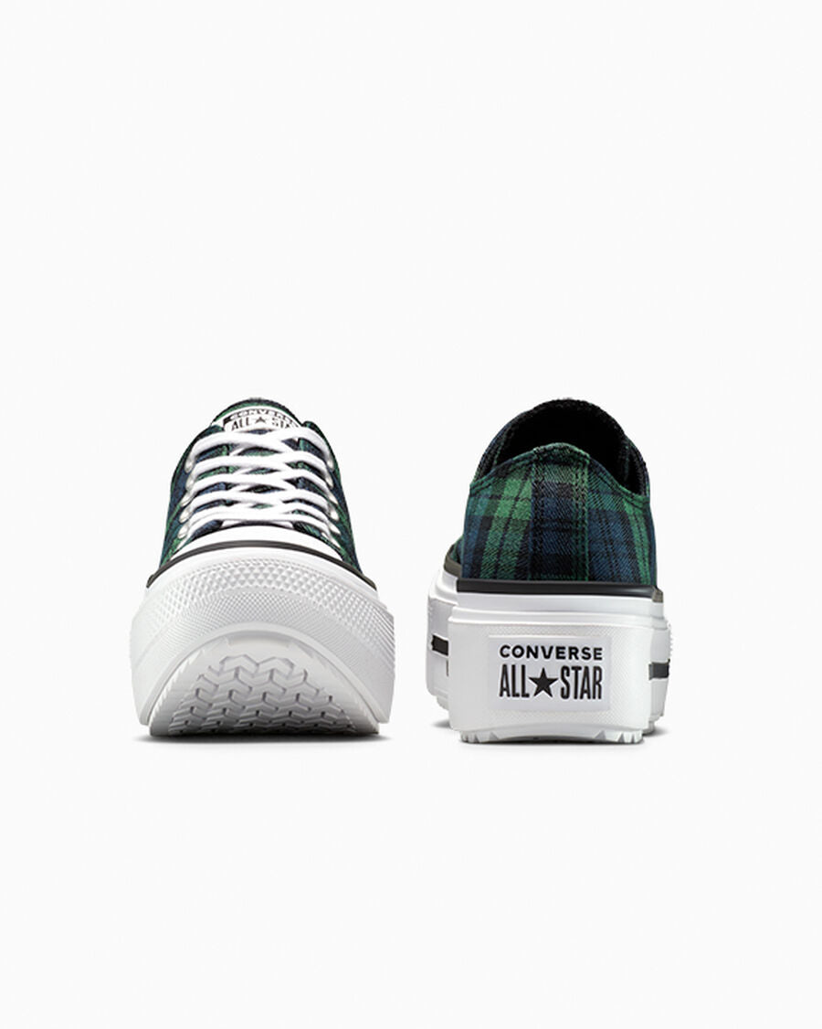 Canvas Platform Low Top Sneaker - Plaid
