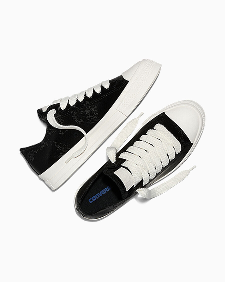 Waxed Denim Low-Top Sneaker - Black
