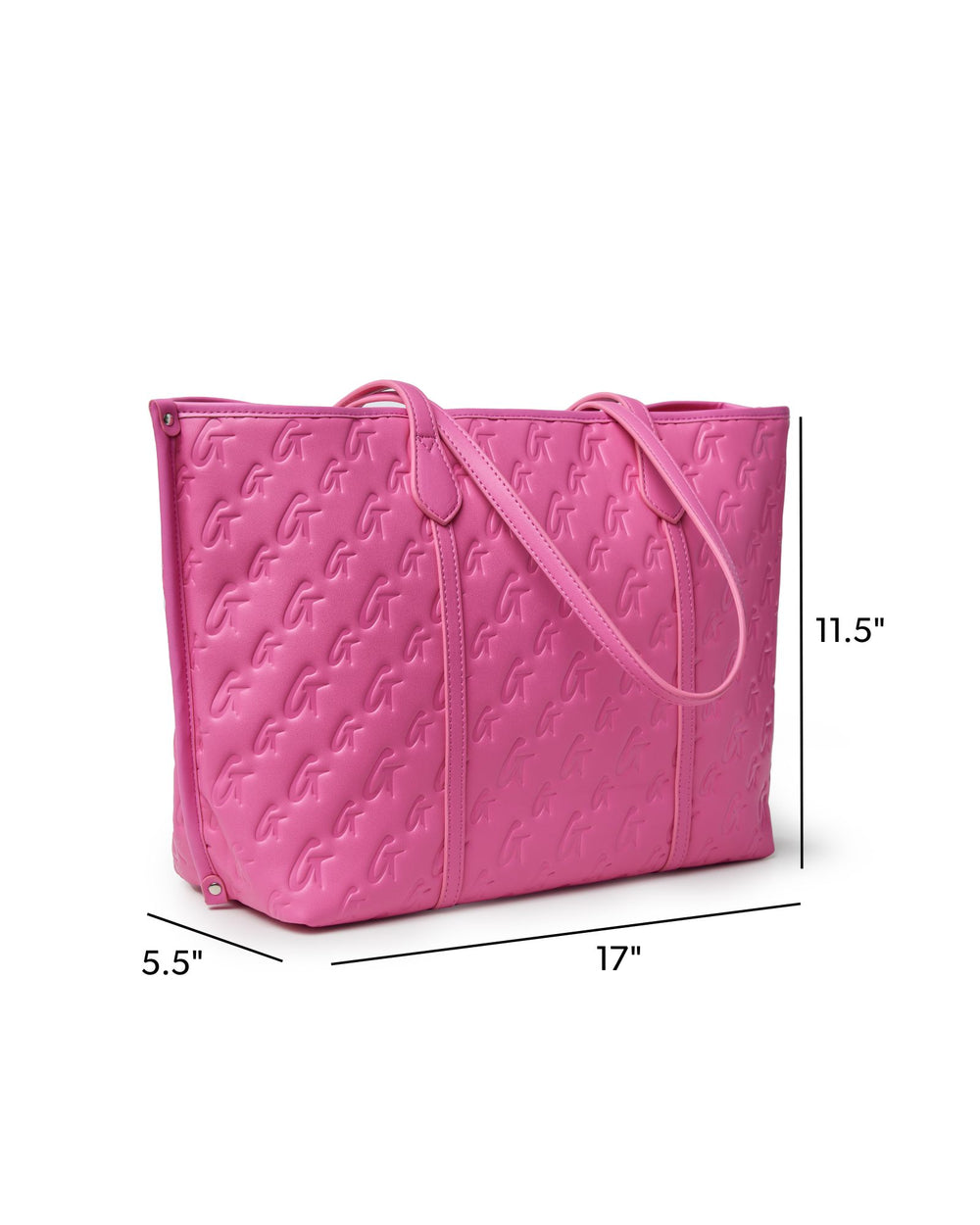 Vegan Leather Laptop Tote - Hot Pink