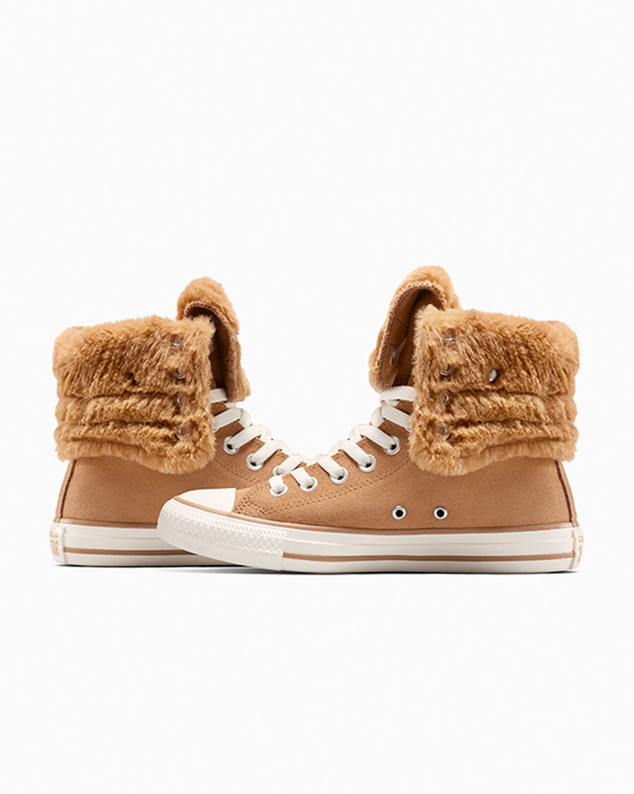 Women's Suede Fold-Over High-Top Boot