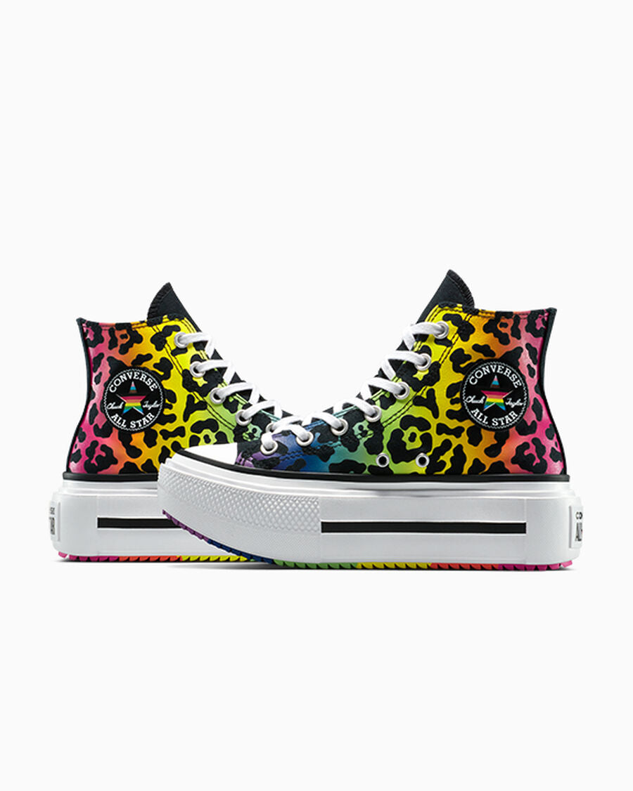Unisex Printed Canvas Platform High-Top